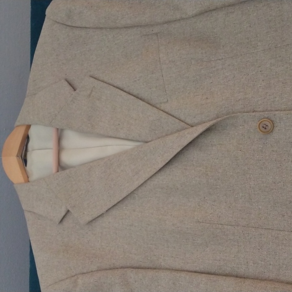 Mino Lombardi Light Tan Wool Sport Jacket 44R US = 54R EU (Made in Italy)